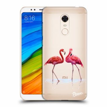 Picasee Xiaomi Redmi 5 Plus Global Hülle - Transparentes Silikon - Flamingos couple