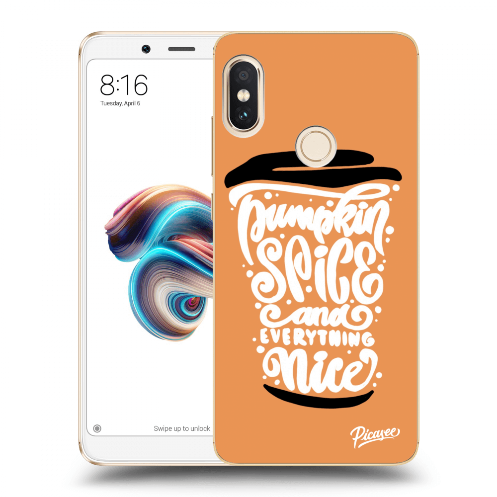 Picasee Xiaomi Redmi Note 5 Global Hülle - Transparentes Silikon - Pumpkin coffee