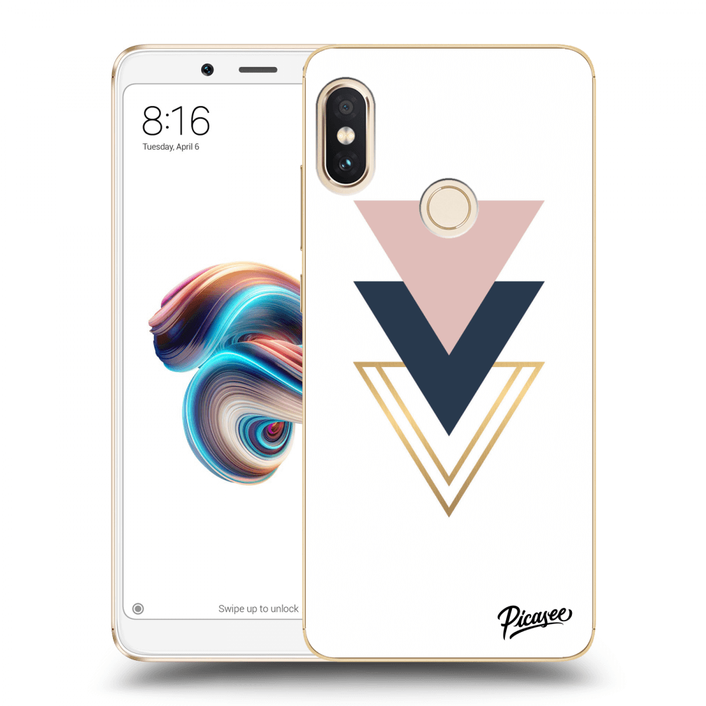 Picasee Xiaomi Redmi Note 5 Global Hülle - Schwarzes Silikon - Triangles