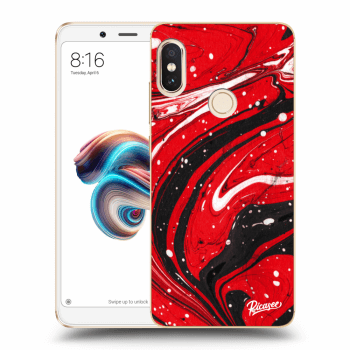 Picasee Xiaomi Redmi Note 5 Global Hülle - Transparentes Silikon - Red black