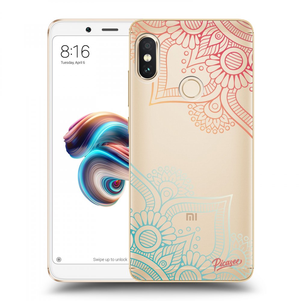 Picasee Xiaomi Redmi Note 5 Global Hülle - Transparentes Silikon - Flowers pattern