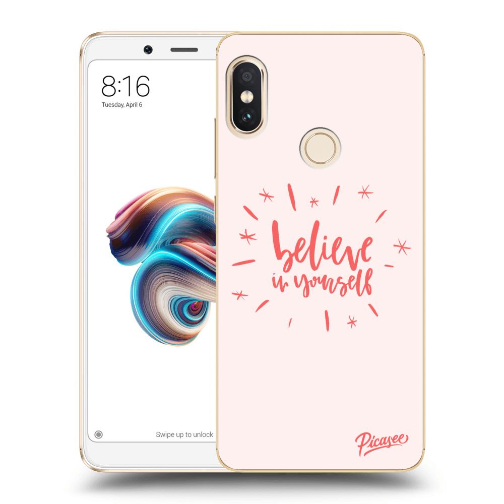 Picasee Xiaomi Redmi Note 5 Global Hülle - Transparentes Silikon - Believe in yourself