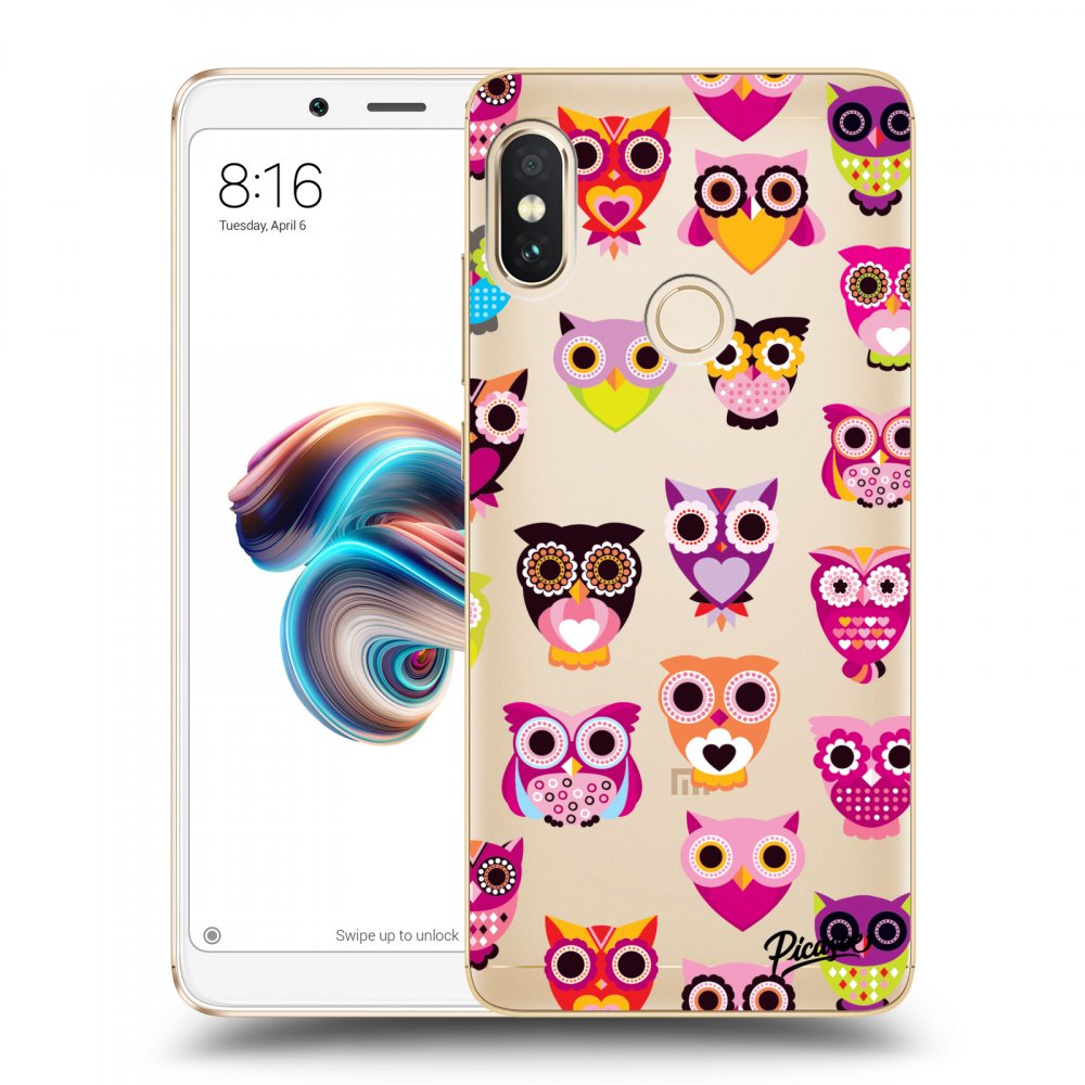 Picasee Xiaomi Redmi Note 5 Global Hülle - Transparentes Silikon - Owls