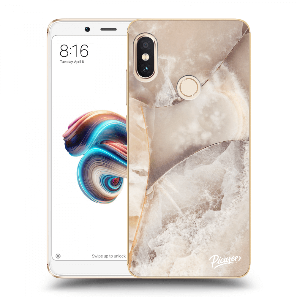 Picasee Xiaomi Redmi Note 5 Global Hülle - Transparentes Silikon - Cream marble