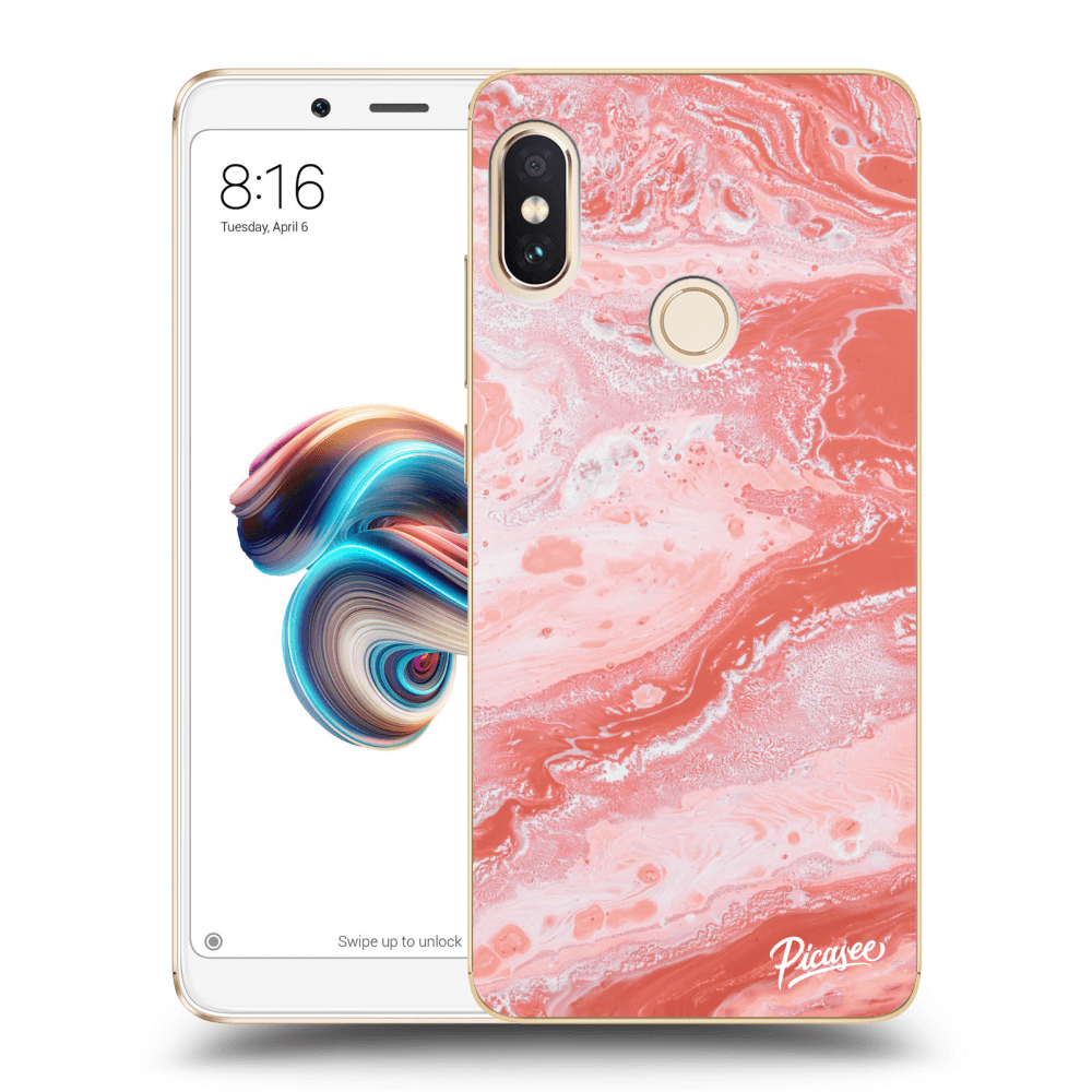 Picasee Xiaomi Redmi Note 5 Global Hülle - Transparentes Silikon - Red liquid