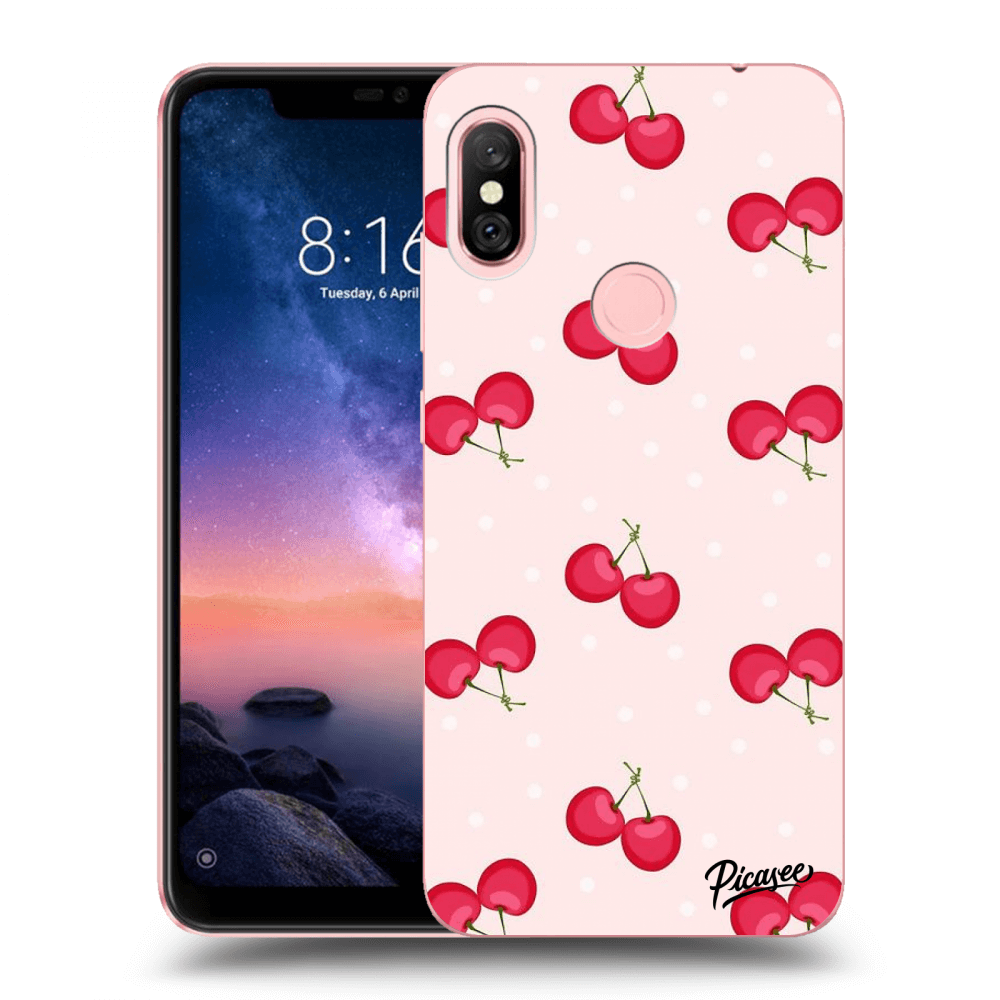 Picasee Xiaomi Redmi Note 6 Pro Hülle - Transparentes Silikon - Cherries