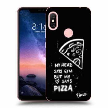 Picasee Xiaomi Redmi Note 6 Pro Hülle - Schwarzes Silikon - Pizza