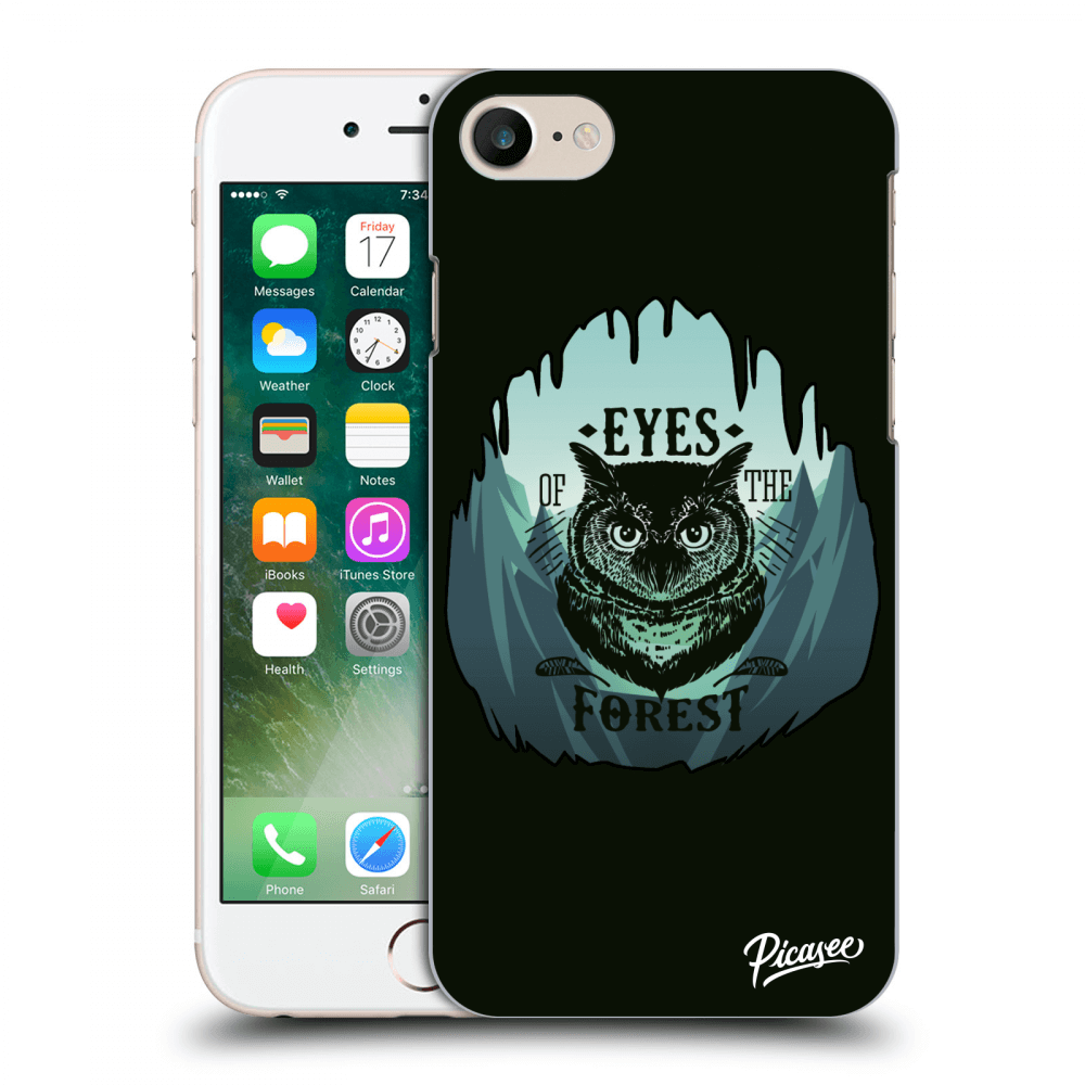 Picasee Apple iPhone 7 Hülle - Schwarzes Silikon - Forest owl