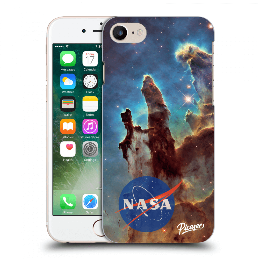 Picasee Apple iPhone 7 Hülle - Schwarzes Silikon - Eagle Nebula