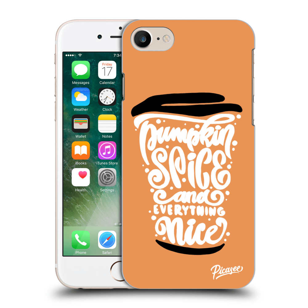 Picasee Apple iPhone 7 Hülle - Schwarzes Silikon - Pumpkin coffee