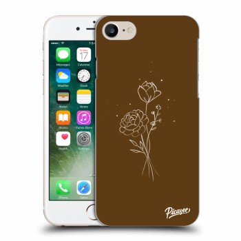 Picasee Apple iPhone 7 Hülle - Schwarzes Silikon - Brown flowers