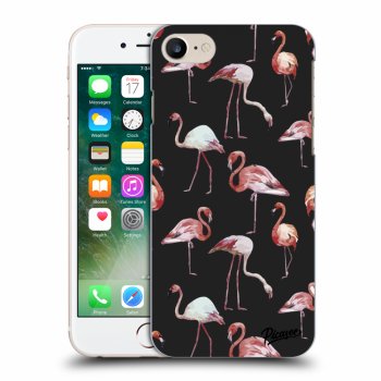 Picasee Apple iPhone 7 Hülle - Schwarzes Silikon - Flamingos