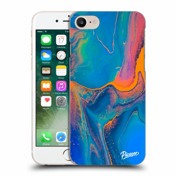 Picasee Apple iPhone 7 Hülle - Schwarzes Silikon - Rainbow