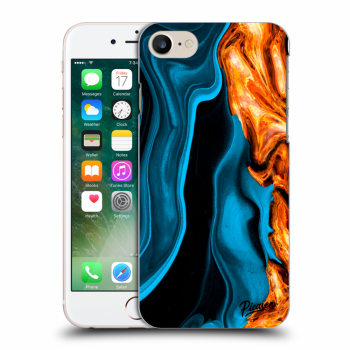 Picasee Apple iPhone 7 Hülle - Transparentes Silikon - Gold blue
