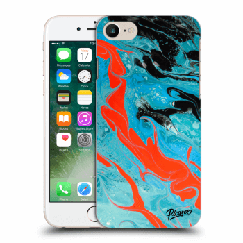 Picasee Apple iPhone 7 Hülle - Transparentes Silikon - Blue Magma