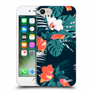Picasee Apple iPhone 7 Hülle - Schwarzes Silikon - Monstera Color