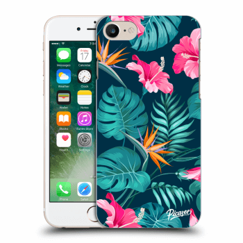 Picasee Apple iPhone 7 Hülle - Transparentes Silikon - Pink Monstera