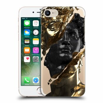 Picasee Apple iPhone 7 Hülle - Transparentes Silikon - Gold - Black