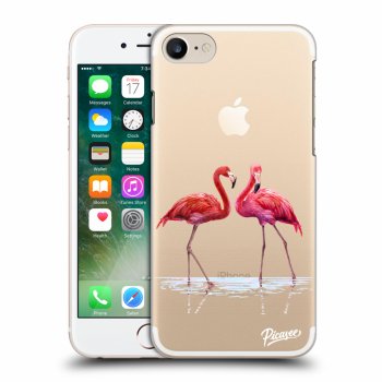 Picasee Apple iPhone 7 Hülle - Transparenter Kunststoff - Flamingos couple