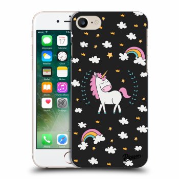 Picasee Apple iPhone 7 Hülle - Schwarzes Silikon - Unicorn star heaven