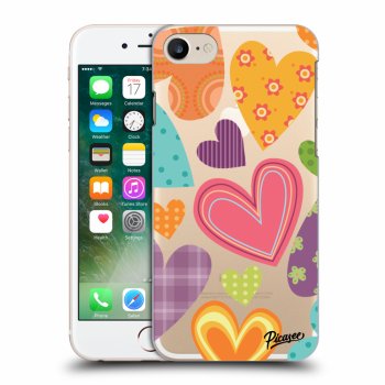 Picasee Apple iPhone 7 Hülle - Transparentes Silikon - Colored heart