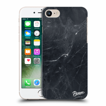 Picasee Apple iPhone 7 Hülle - Transparentes Silikon - Black marble
