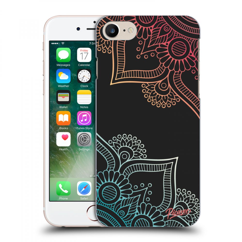 Picasee Apple iPhone 7 Hülle - Schwarzes Silikon - Flowers pattern
