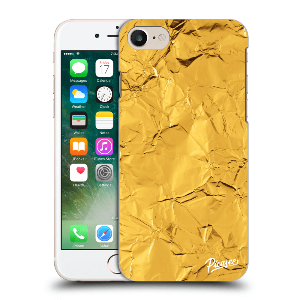 Picasee Apple iPhone 7 Hülle - Schwarzes Silikon - Gold
