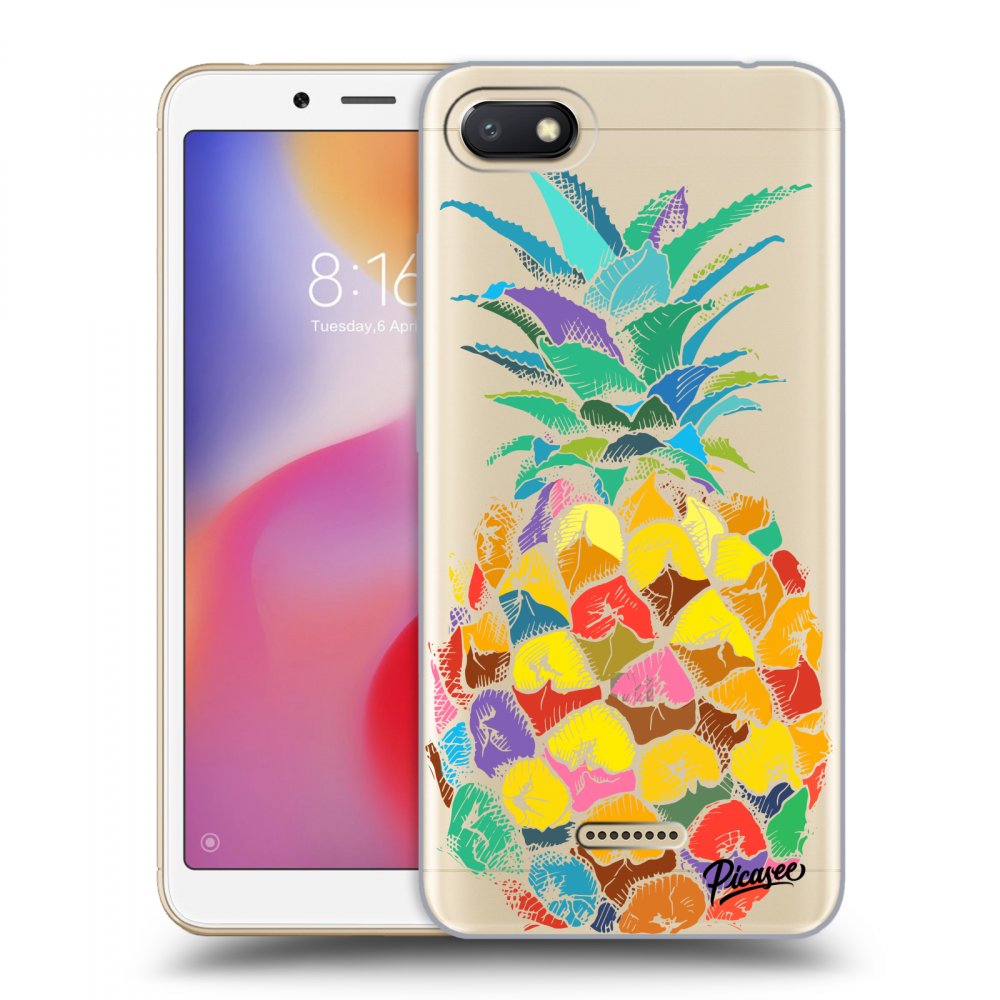 Picasee Xiaomi Redmi 6A Hülle - Transparentes Silikon - Pineapple