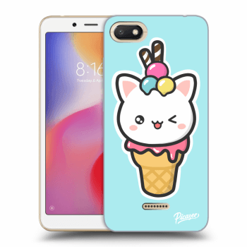 Picasee Xiaomi Redmi 6A Hülle - Transparentes Silikon - Ice Cream Cat