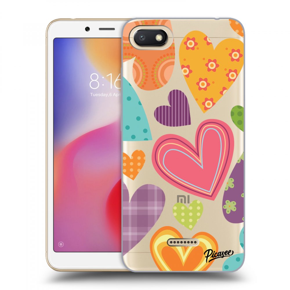Picasee Xiaomi Redmi 6A Hülle - Transparentes Silikon - Colored heart