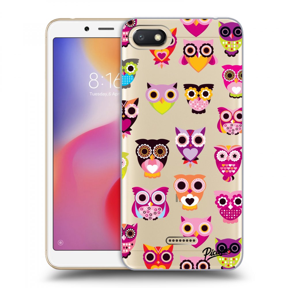 Picasee Xiaomi Redmi 6A Hülle - Transparentes Silikon - Owls