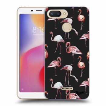 Picasee Xiaomi Redmi 6 Hülle - Schwarzes Silikon - Flamingos