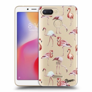 Picasee Xiaomi Redmi 6 Hülle - Transparentes Silikon - Flamingos