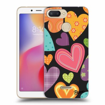 Picasee Xiaomi Redmi 6 Hülle - Schwarzes Silikon - Colored heart