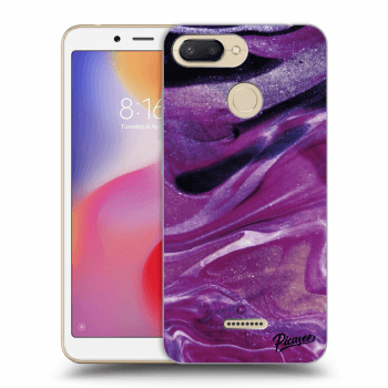 Picasee Xiaomi Redmi 6 Hülle - Transparentes Silikon - Purple glitter