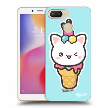 Picasee Xiaomi Redmi 6 Hülle - Schwarzes Silikon - Ice Cream Cat