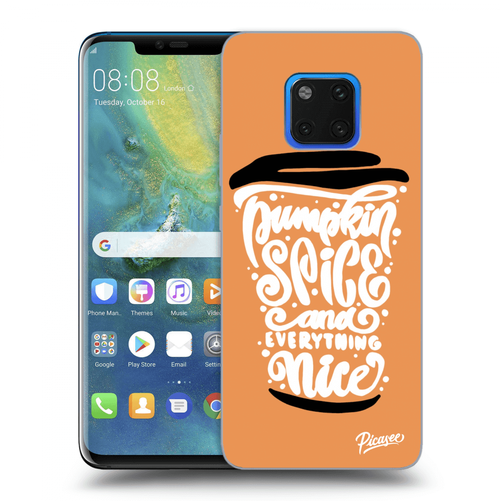 Picasee Huawei Mate 20 Pro Hülle - Transparentes Silikon - Pumpkin coffee