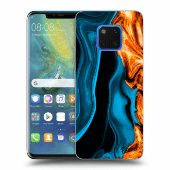Picasee Huawei Mate 20 Pro Hülle - Transparentes Silikon - Gold blue
