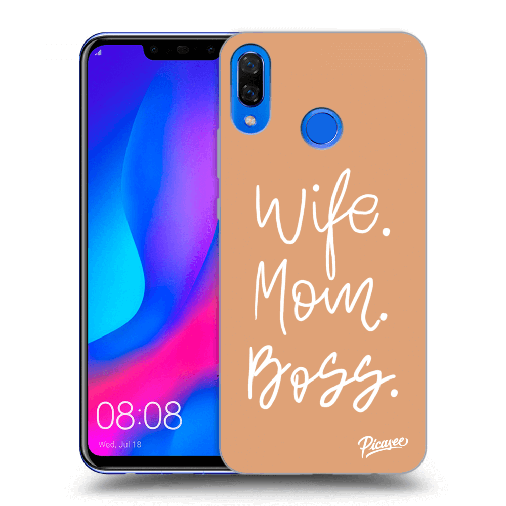 Picasee Huawei Nova 3 Hülle - Schwarzes Silikon - Boss Mama