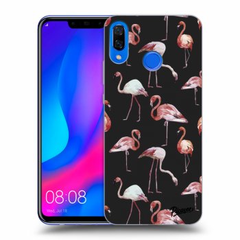 Picasee Huawei Nova 3 Hülle - Schwarzes Silikon - Flamingos