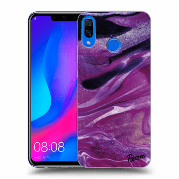 Picasee Huawei Nova 3 Hülle - Transparentes Silikon - Purple glitter
