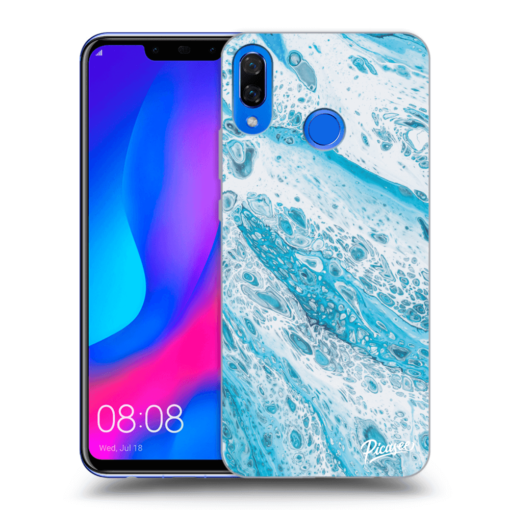 Picasee Huawei Nova 3 Hülle - Schwarzes Silikon - Blue liquid