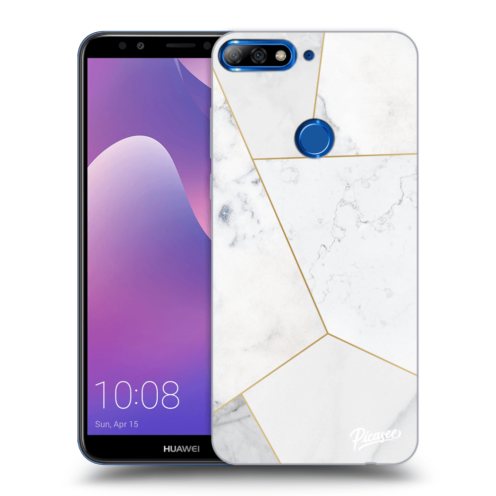 Picasee Huawei Y7 Prime (2018) Hülle - Transparentes Silikon - White tile