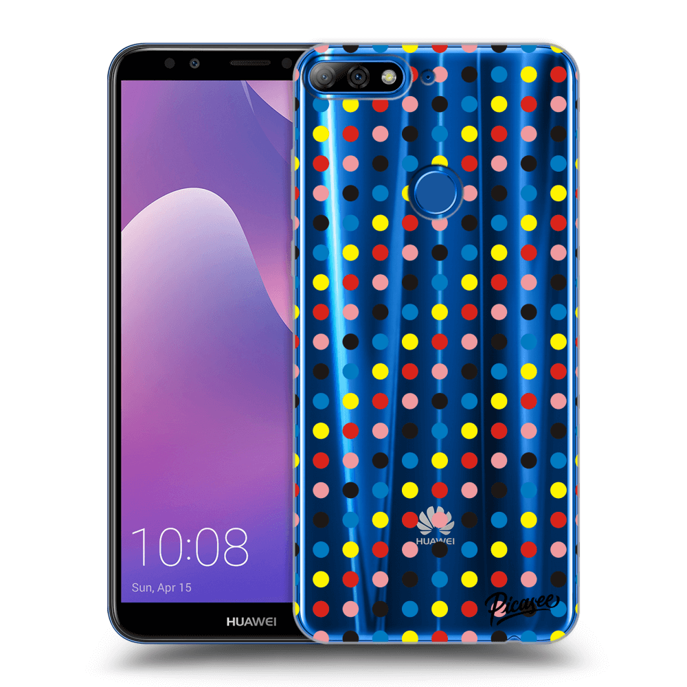 Picasee Huawei Y7 Prime (2018) Hülle - Transparentes Silikon - Colorful dots