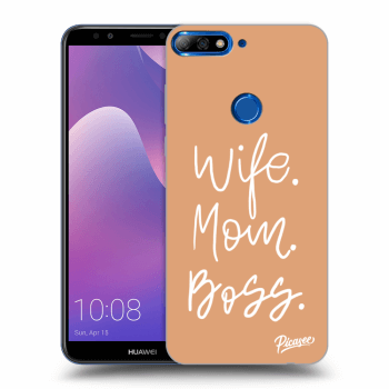 Picasee Huawei Y7 Prime (2018) Hülle - Transparentes Silikon - Boss Mama