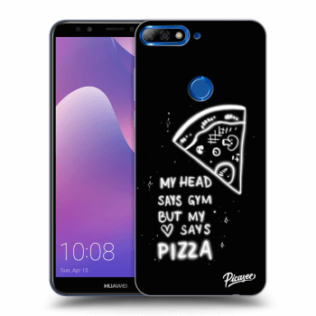 Picasee Huawei Y7 Prime (2018) Hülle - Schwarzes Silikon - Pizza