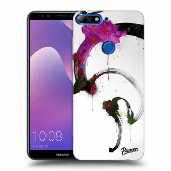 Picasee Huawei Y7 Prime (2018) Hülle - Schwarzes Silikon - Peony White