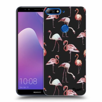 Picasee Huawei Y7 Prime (2018) Hülle - Schwarzes Silikon - Flamingos