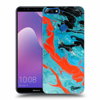 Picasee Huawei Y7 Prime (2018) Hülle - Schwarzes Silikon - Blue Magma